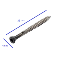 Proftec zwarte Potdekselschroef RVS 4.0X35/24